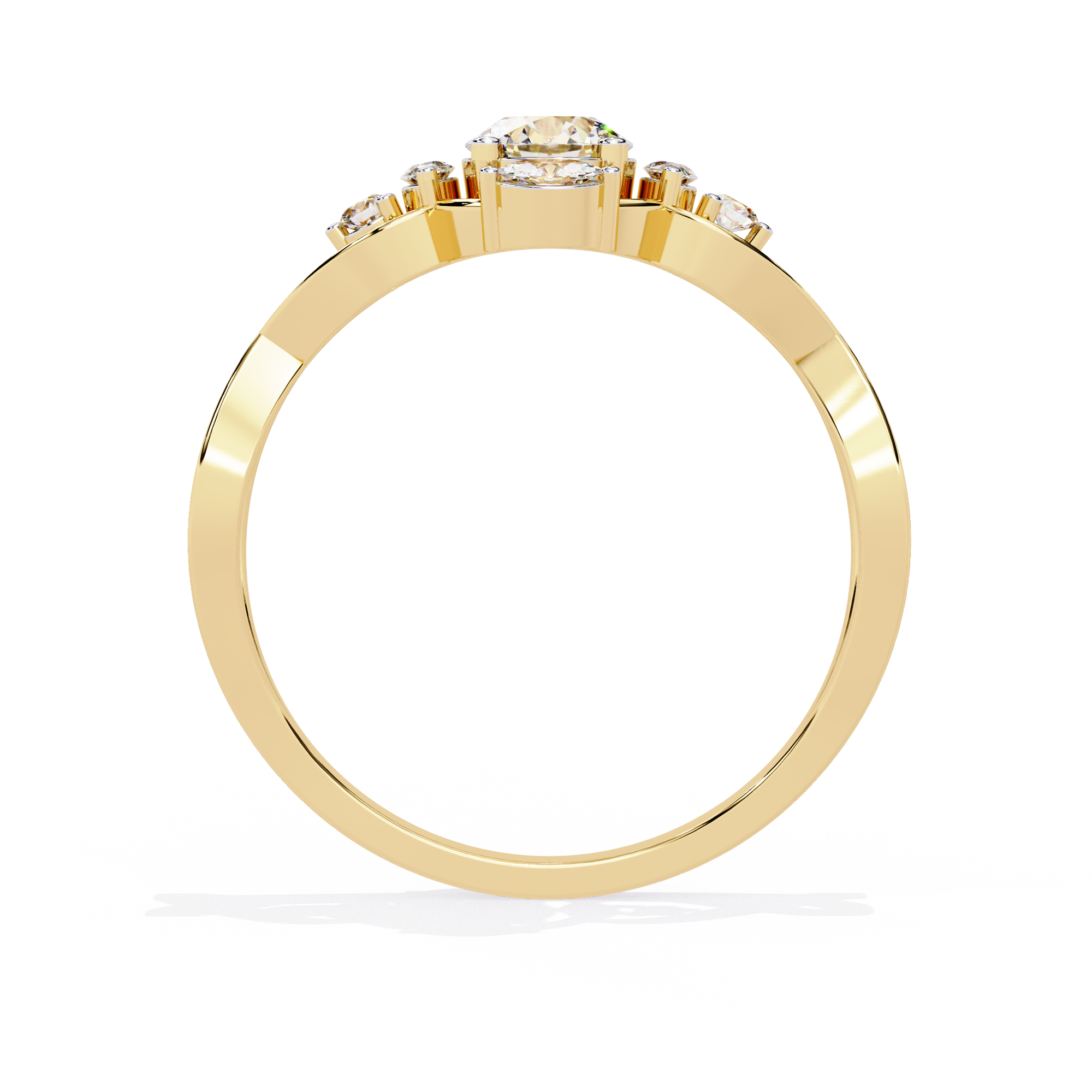 Solitairekart 0.46ct Lab Grown Diamond Multi-Stone Ring, 14k Yellow Gold